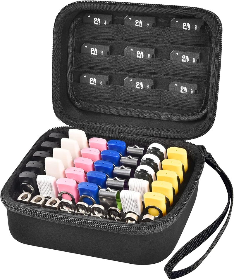 Comecase حافظة فلاش USB، محرك أقراص، حامل بطاقة الذاكرة SD SDXC SDHC، حقيبة تخزين ملحقات إلكترونية لمنتجات SanDisk/SamData/Samsung/TOPESEL/PNY - Image 1